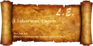 Lieberman Emese névjegykártya